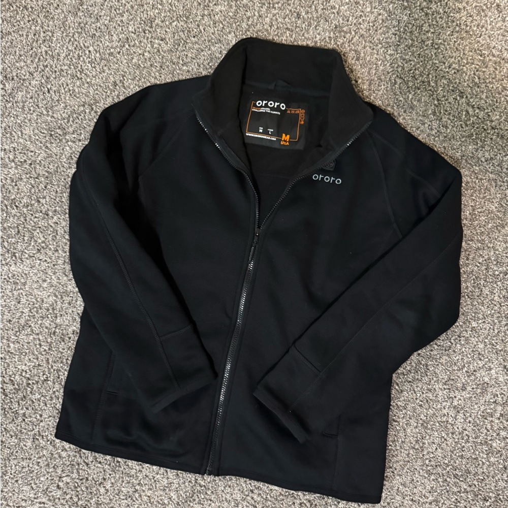 ORORO Men’s Black Zip-Up Heated Jacket